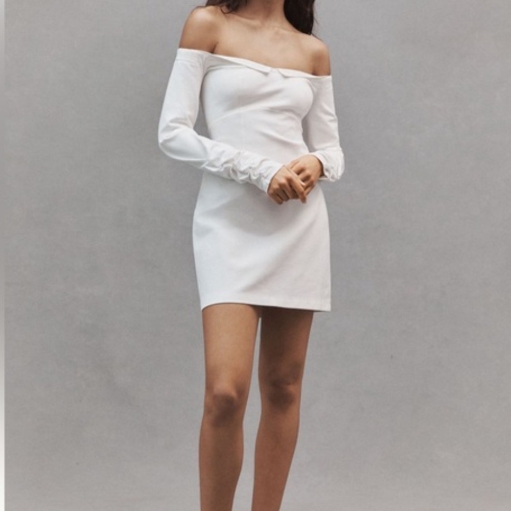 Anthropolgie BHLDN Gianna Off-Shoulder Ivory Dress